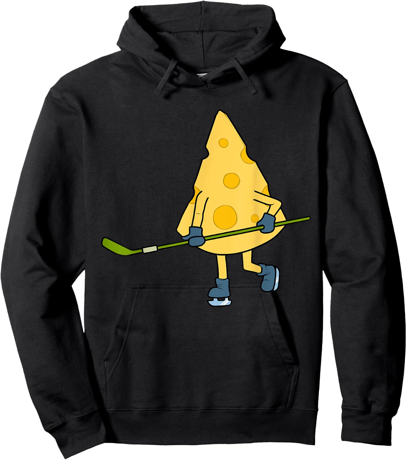 Hockey Player Cute Cheese Hobby Sports Hoodie - Hoodie | Black