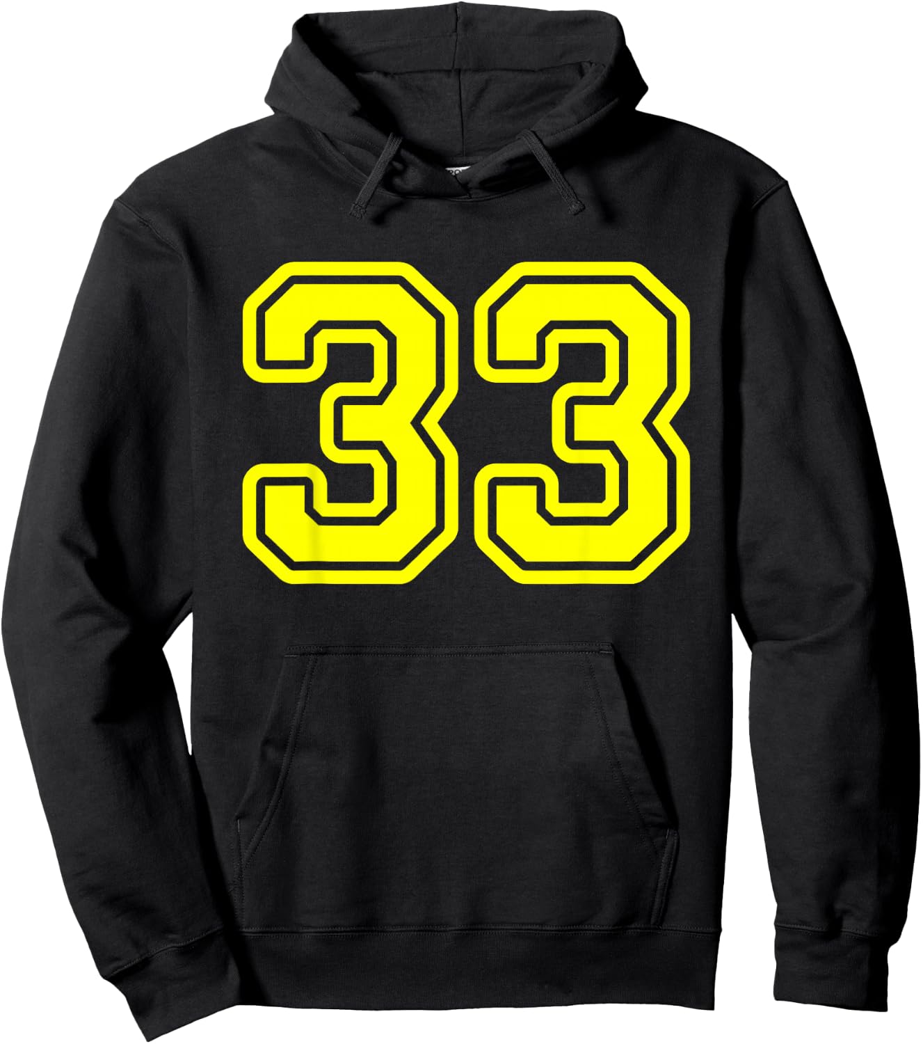 Yellow Athletic Sports Team Number #33 Hoodie - Hoodie | Black