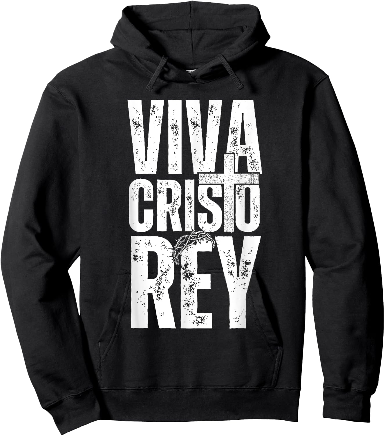 Viva Cristo Rey, Epic Christian Spanish Emblem Hoodie - Hoodie | Black