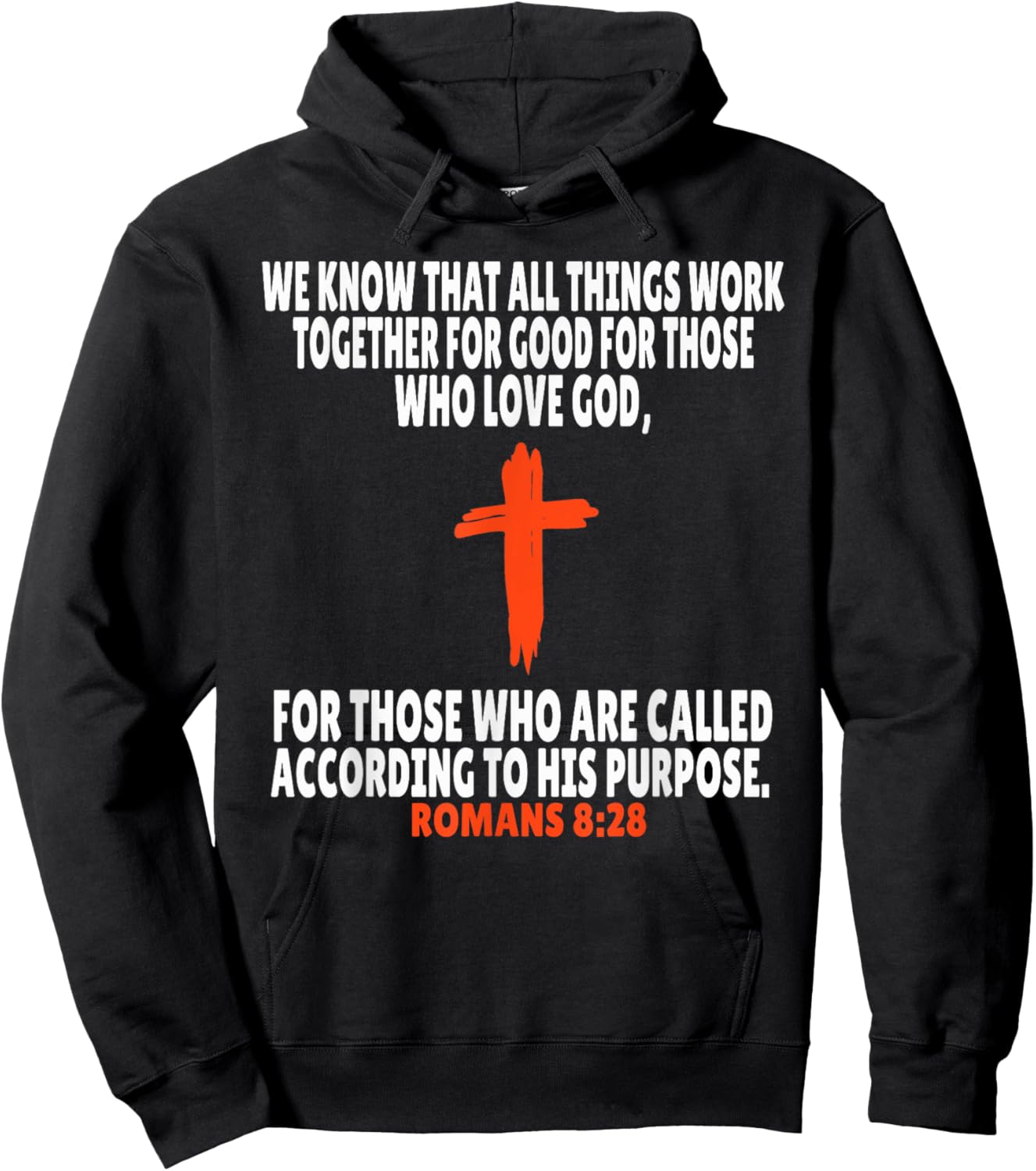 Romans 8:28 Bible Verses Scripture Hoodie - Hoodie | Black