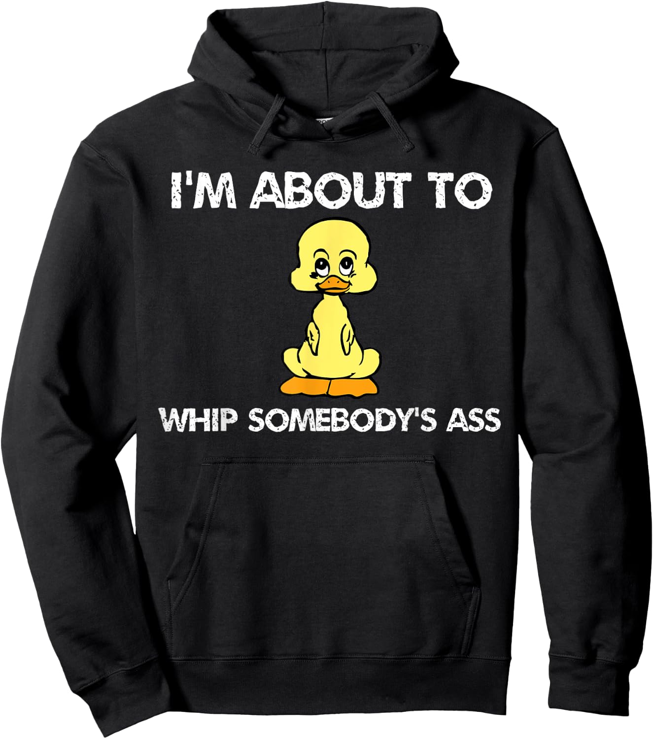 Cute Duck About To Whip Somebody's Ass Funny Cartoon Hoodie - Hoodie | Black