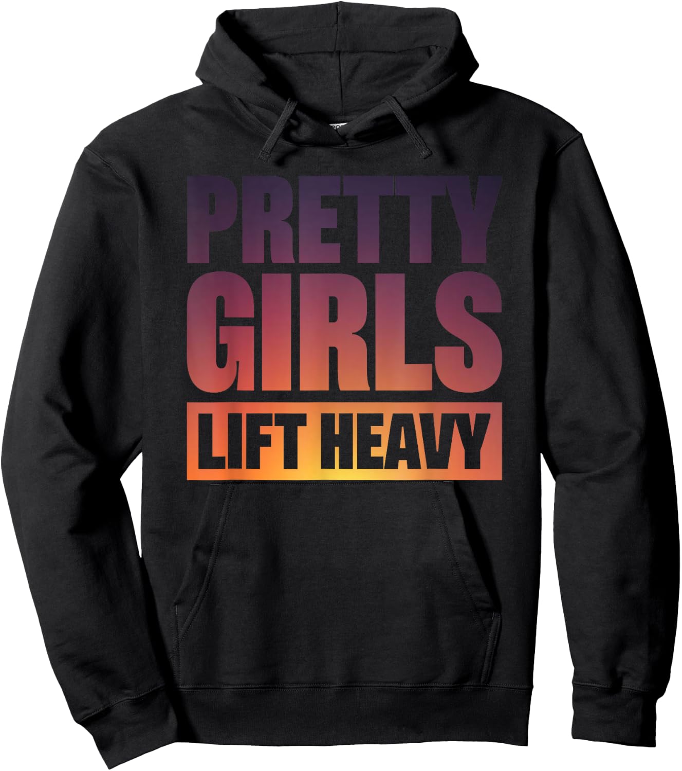 Weightlifting Fitness Gym Girl Powerlifter Women's Black Short Sleeve Modern Classic Regular Fit Hoodie - Hoodie | Black