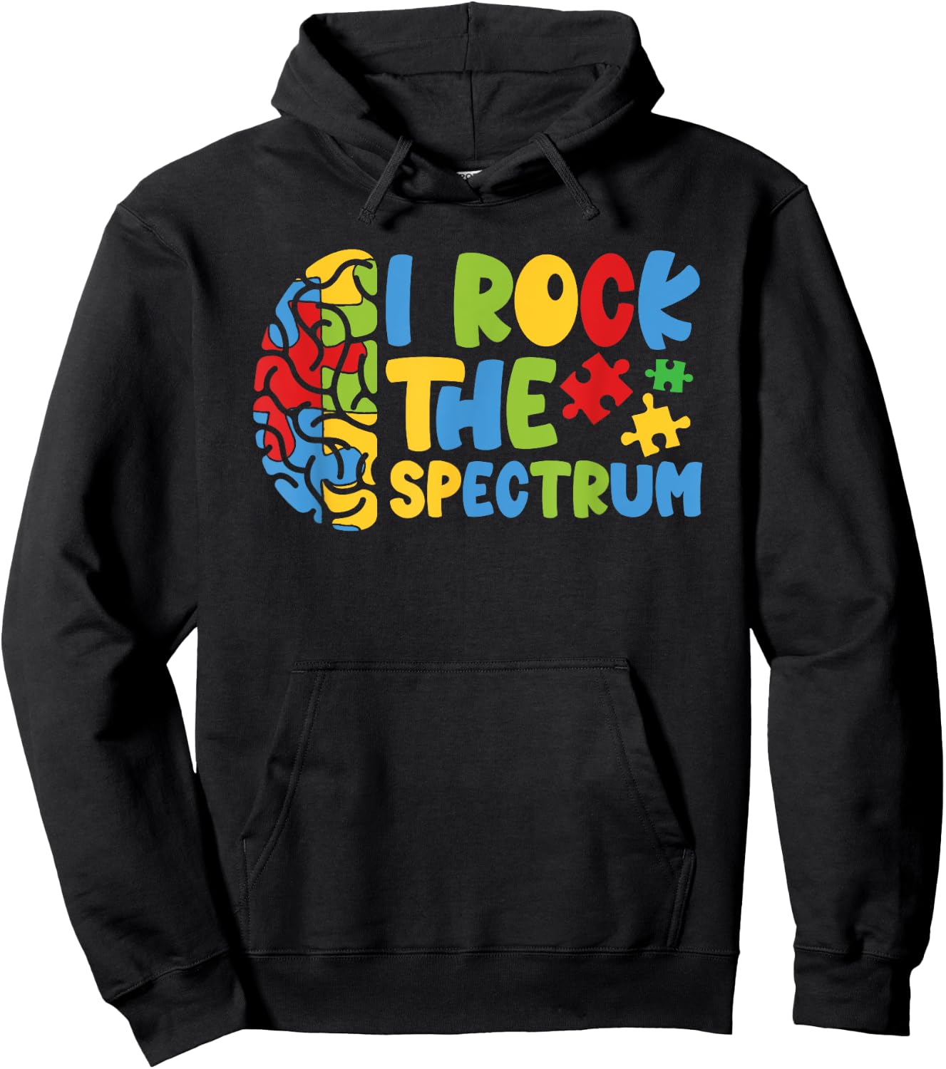 Autistic Autism Awareness Boys Toddler I Rock The Spectrum Hoodie - Hoodie | Black