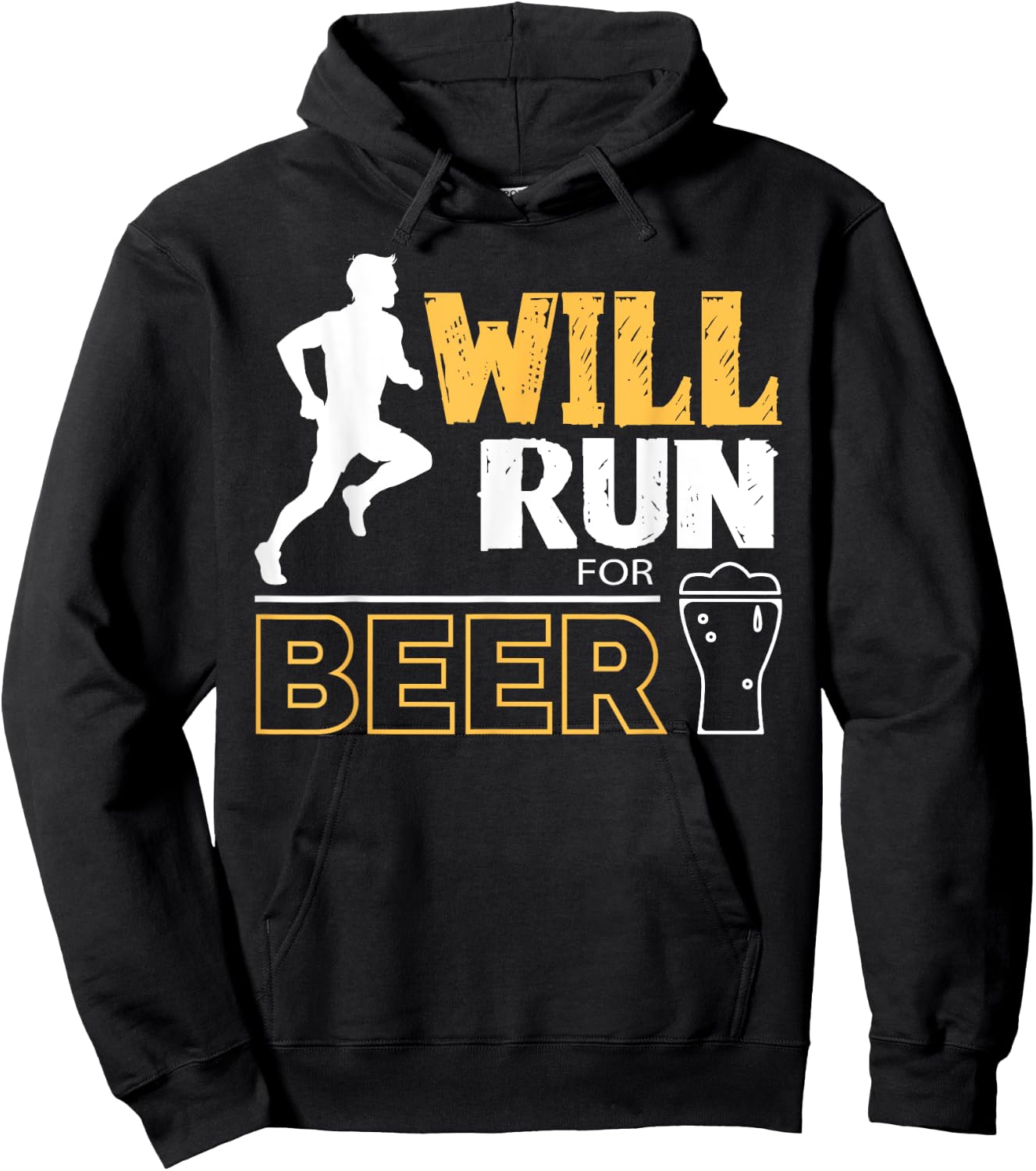 Will Run For Beer Funny Runner Hoodie - Hoodie | Black