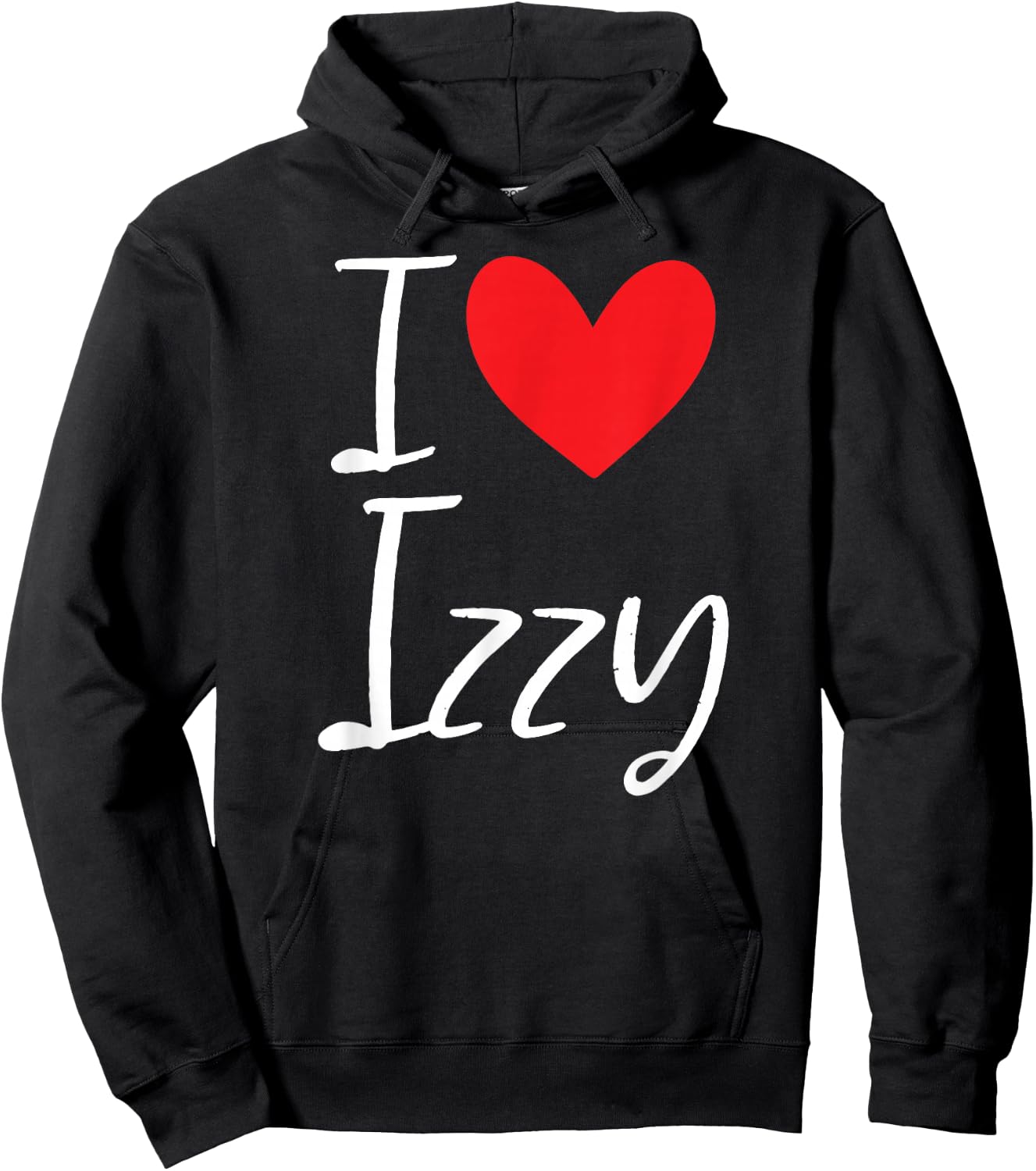 I Love Izzy Name Personalized Girl Woman BFF Friend Heart Hoodie - Hoodie | Black