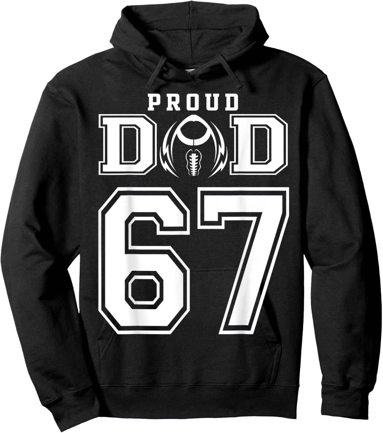 Custom Proud Football Dad Number 67 Personalized Hoodie - Hoodie | Black