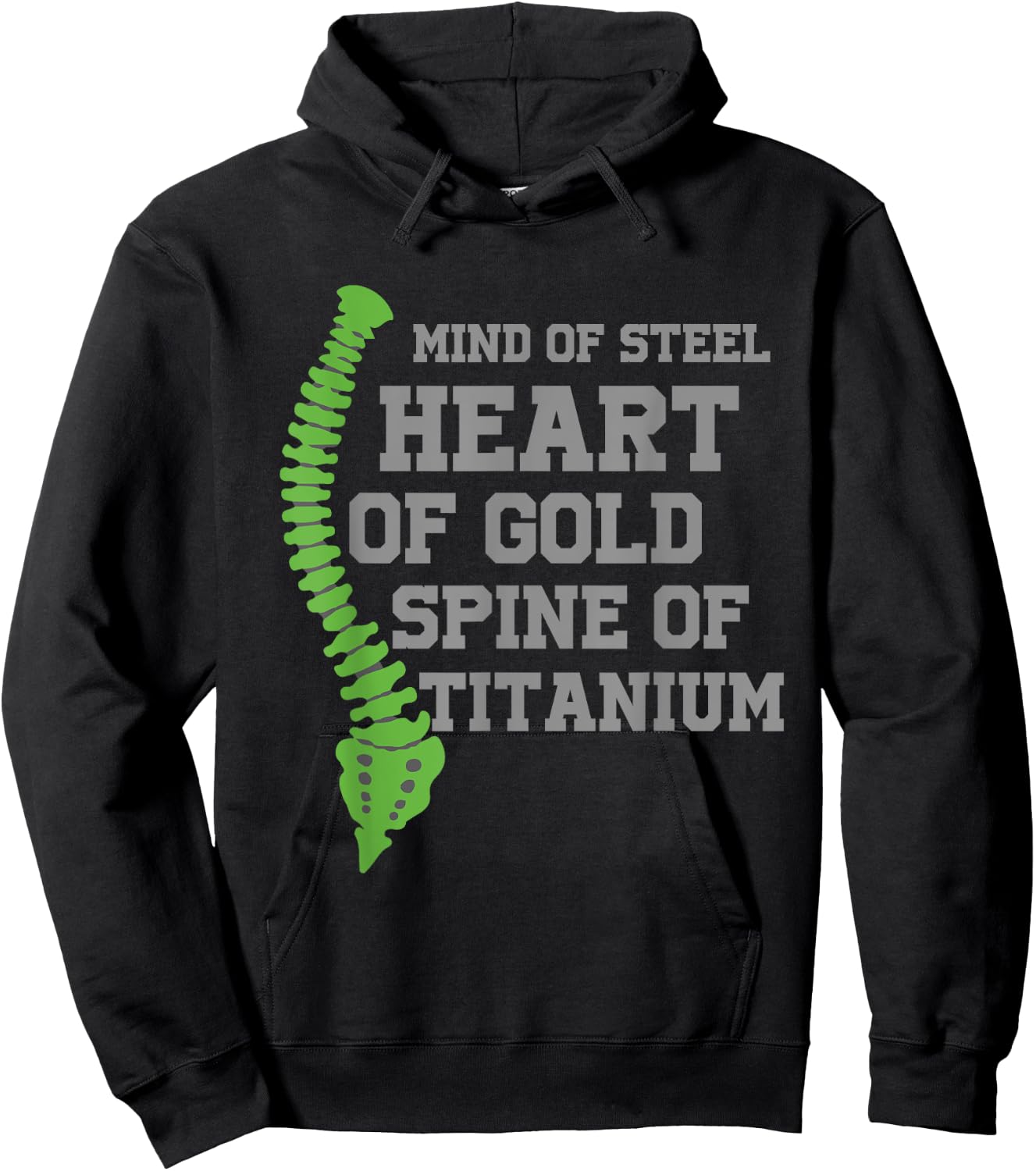 Heart Of Gold Spine Of Titanium Scoliosis Warrior Hoodie - Hoodie | Black