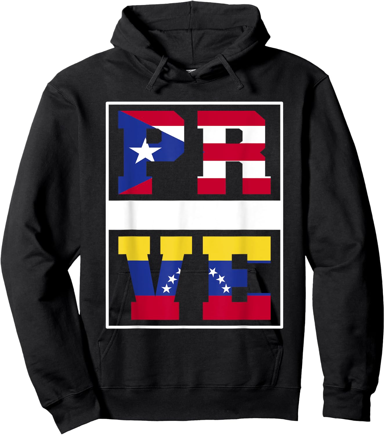 Half Boricua Venezuelan Mixed Heritage Puerto Rico Venezuela Hoodie - Hoodie | Black