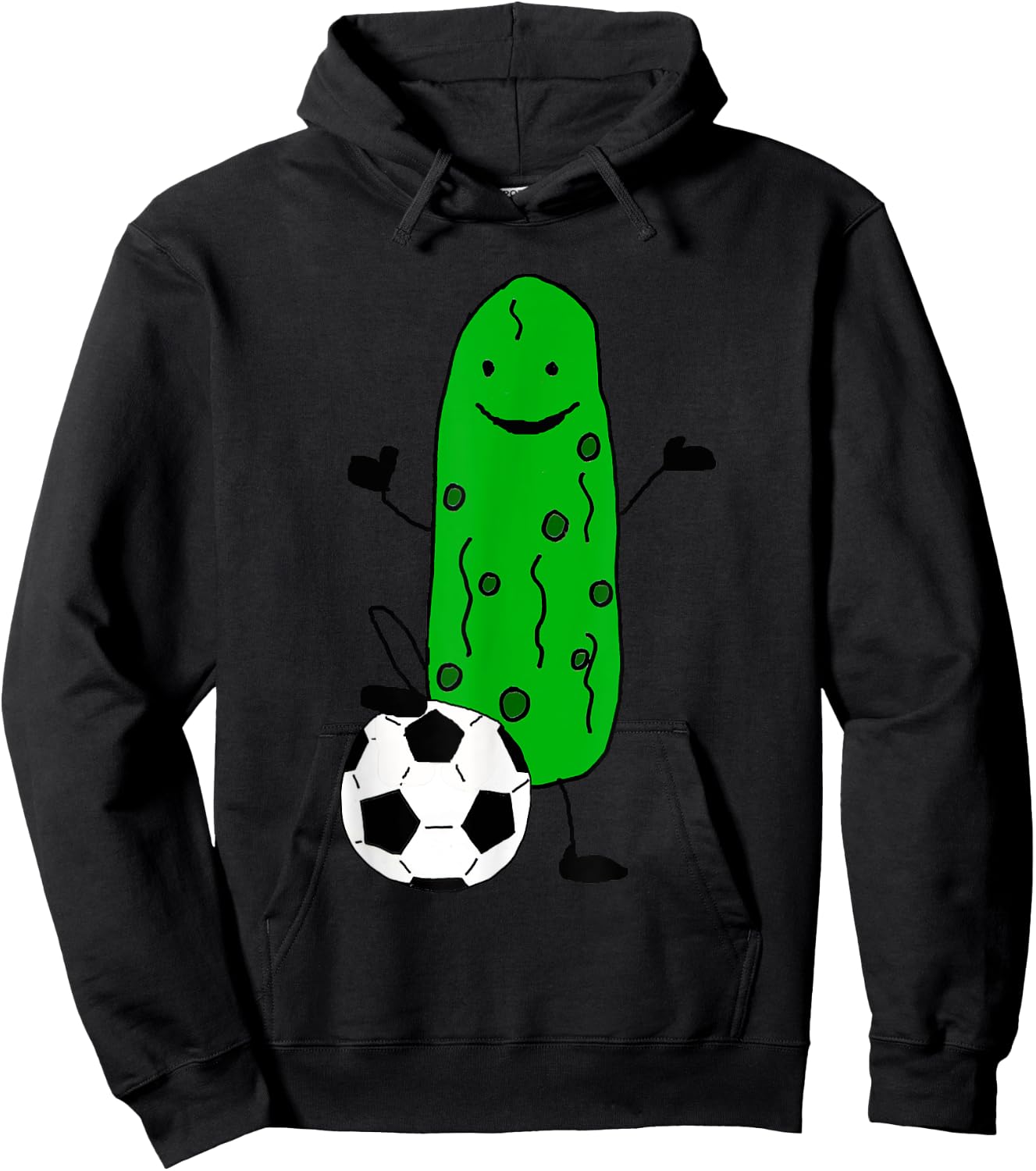 Smilealottees Funny Dill Pickle Playing Soccer Hoodie - Hoodie | Black