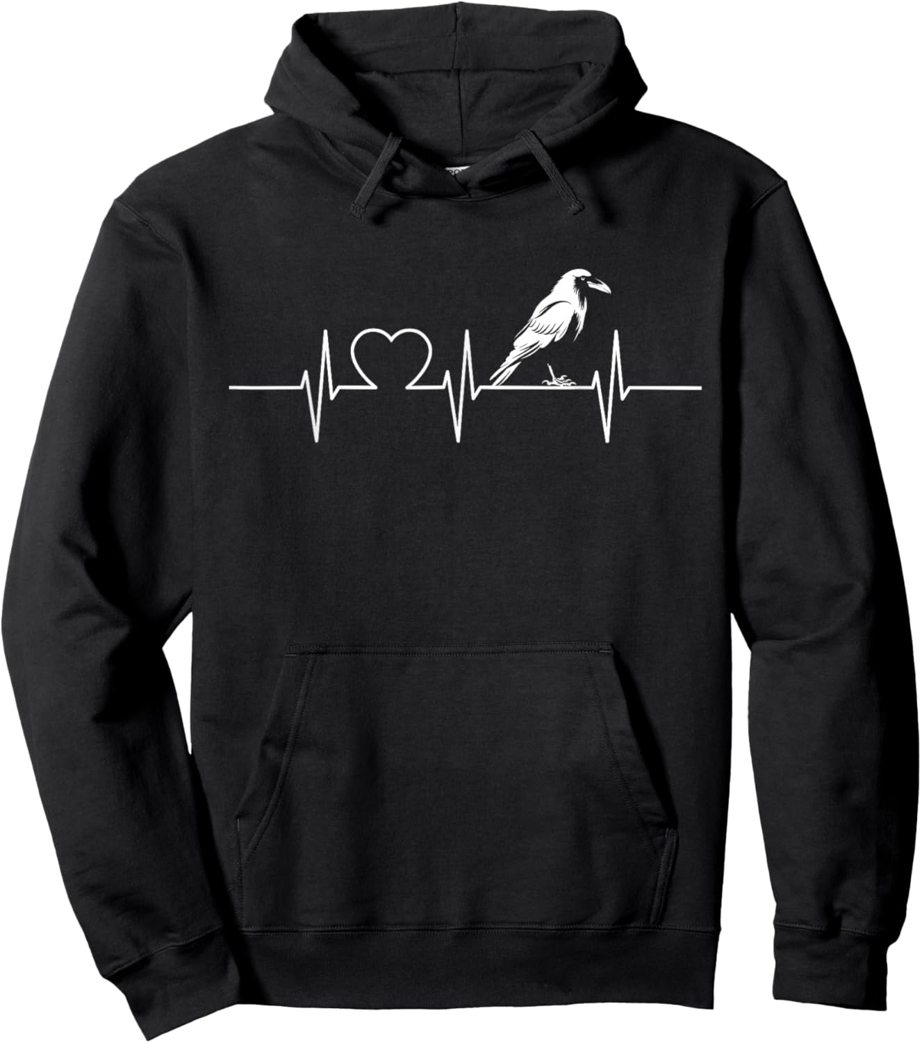 Crow Heartbeat Crows Crow Hoodie - Hoodie | Black