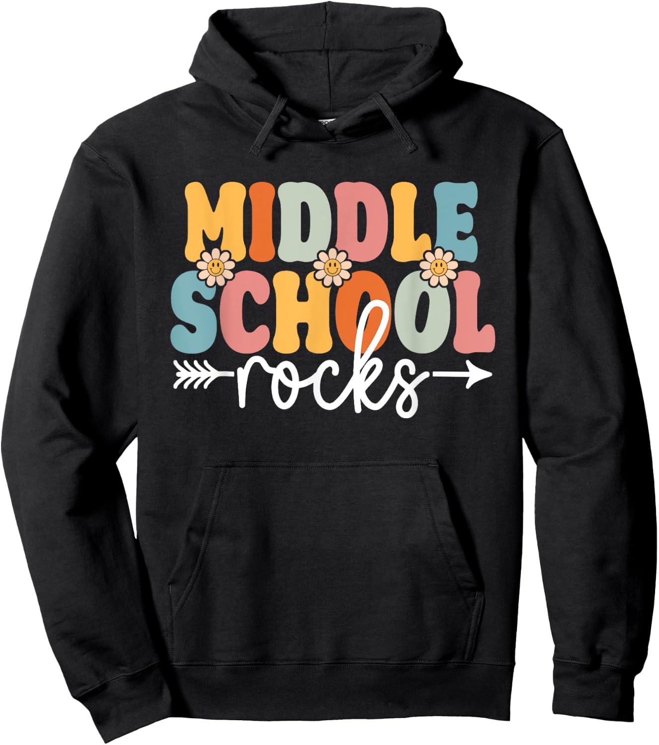 Middle School Rocks Funny Back To School Teachers Students Hoodie - Hoodie | Black