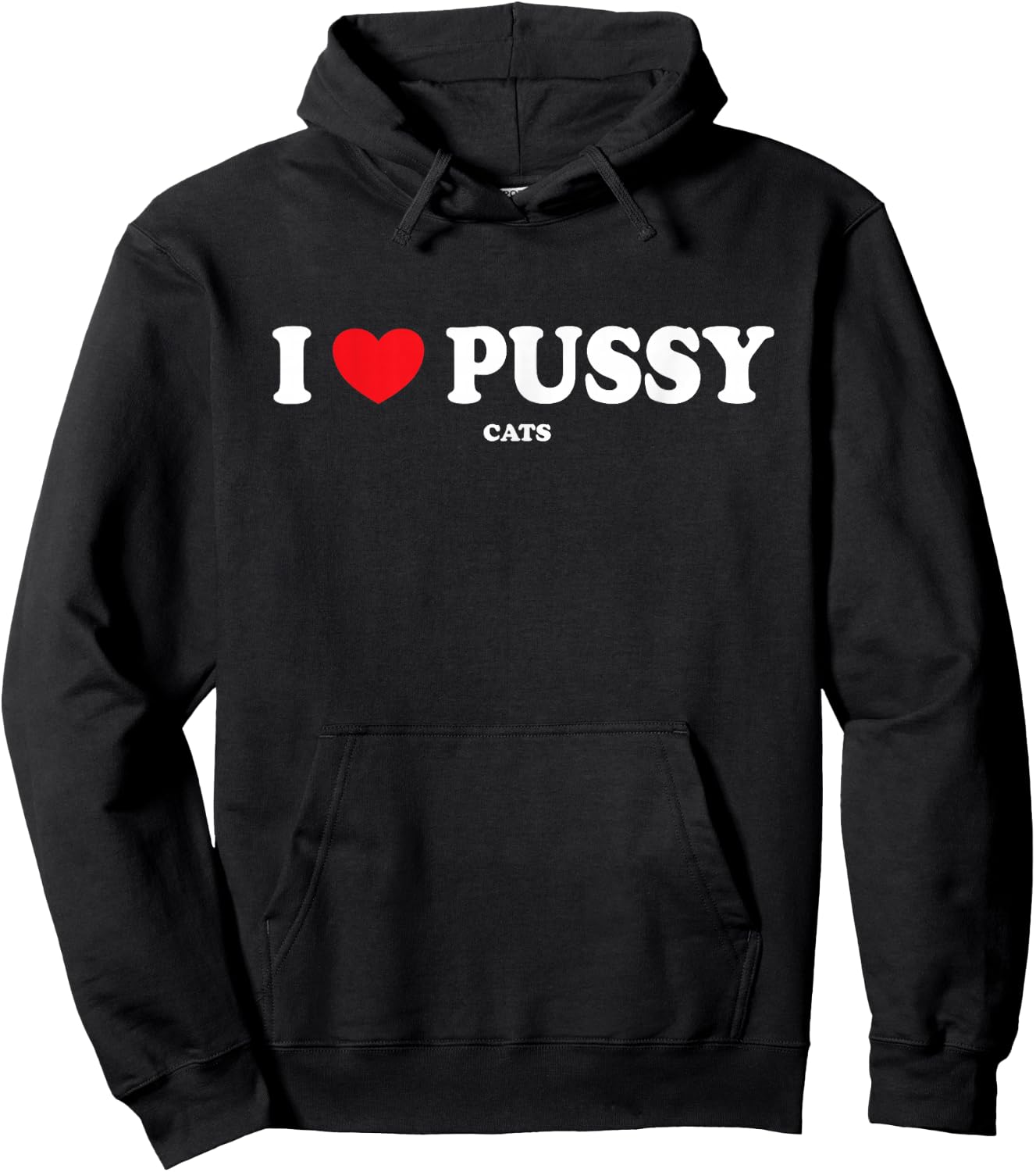I Love Pussy Cats, Funny Adult Inappropriate Pussy Hoodie - Hoodie | Black