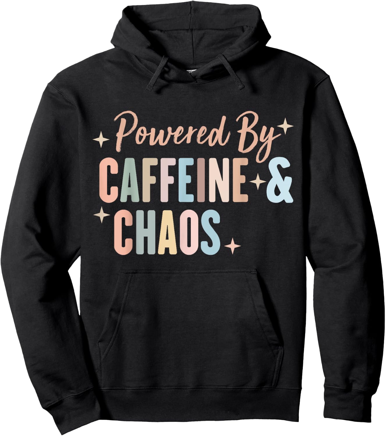Powered by Caffeine and Chaos - Funny ADHD Hoodie - Hoodie | Black