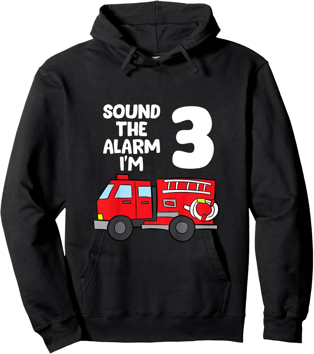 Sound Alarm I'm 3 Children 3. Birthday Fire Truck Hoodie - Hoodie | Black