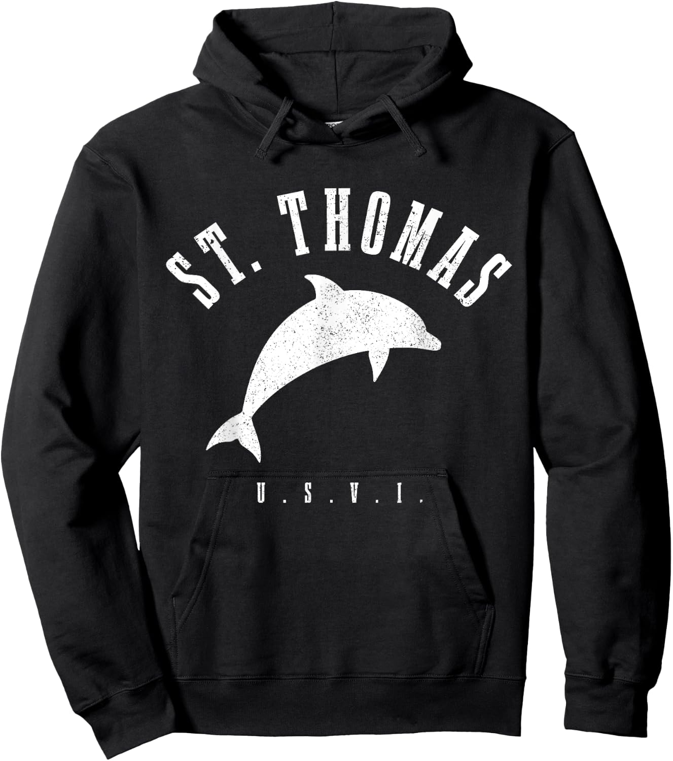 St. Thomas US Virgin Islands Dolphin Vacation USVI Vintage Hoodie - Hoodie | Black