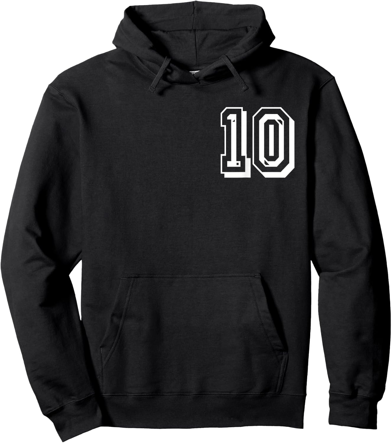 Front and Back Number 10 Jersey My Favorite Player #10 Hoodie - Hoodie | Black