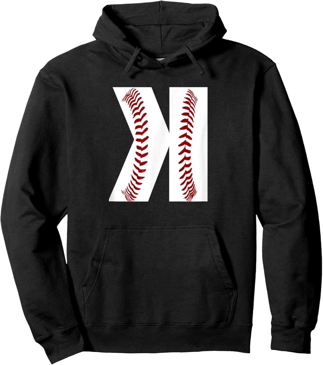 Boys Pitcher Backwards K Baseball Stitches Graphic Art Gift Hoodie - Hoodie | Black