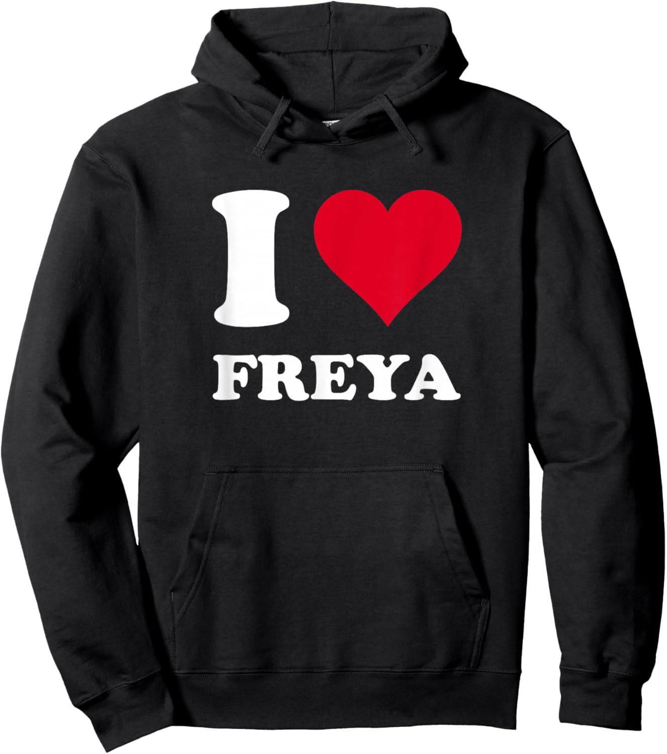 Red Heart I Love Freya Hoodie - Hoodie | Black