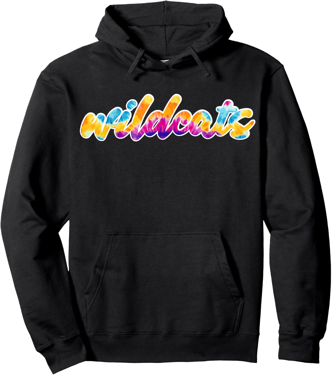 Wildcats Tie Dye School Spirit Wear Funky Vibe Style Hoodie - Hoodie | Black