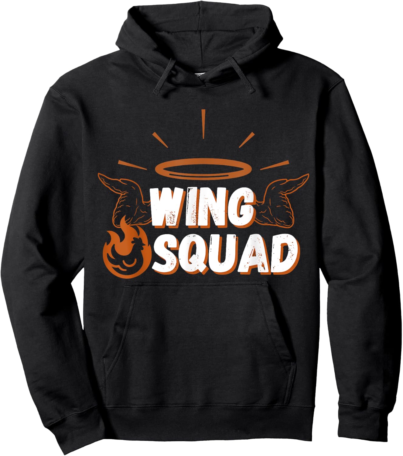 Chicken BBQ Wings Squad Family Party Wing lovers , Small, Black Hoodie - Hoodie | Black