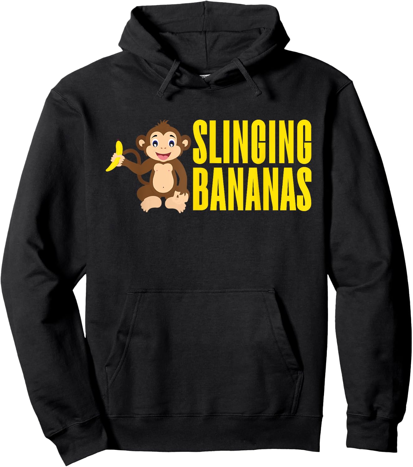 Slinging Bananas Monkey Hoodie - Hoodie | Black