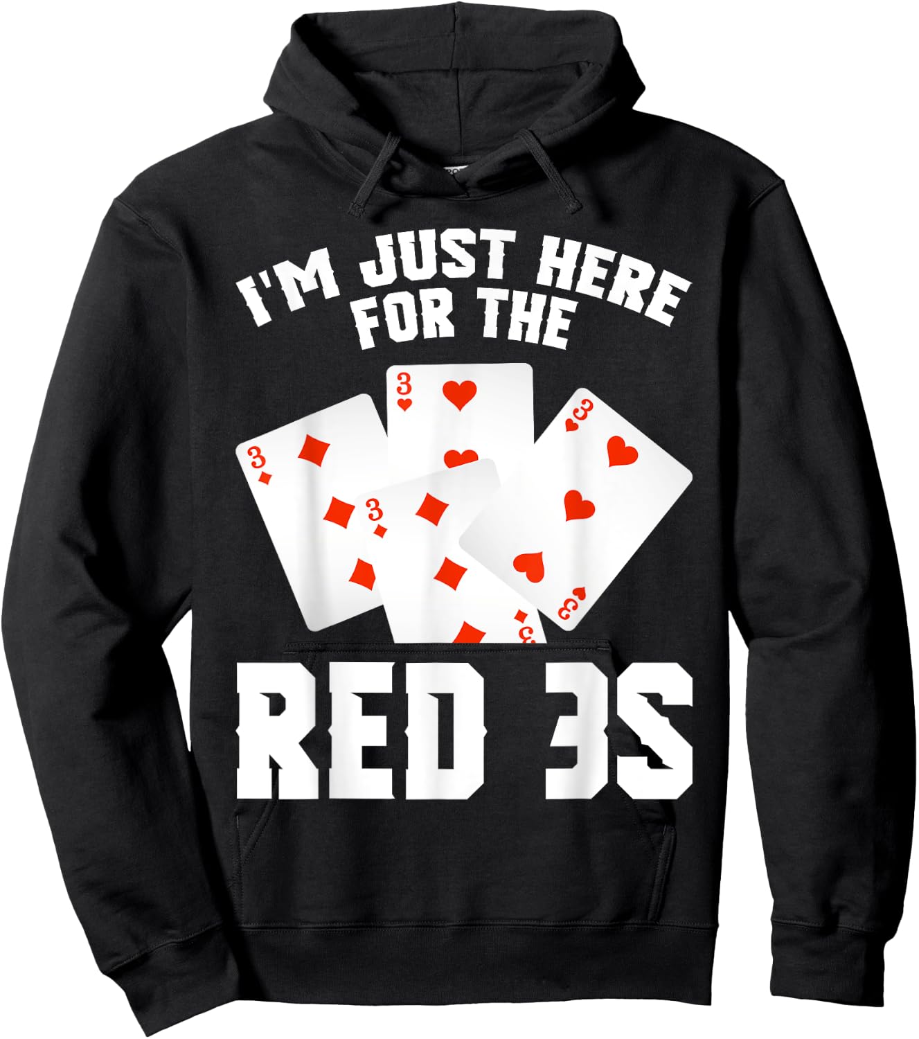 Canasta Red 3s Card Holder Score Playing Cards Team Canasta Hoodie - Hoodie | Black