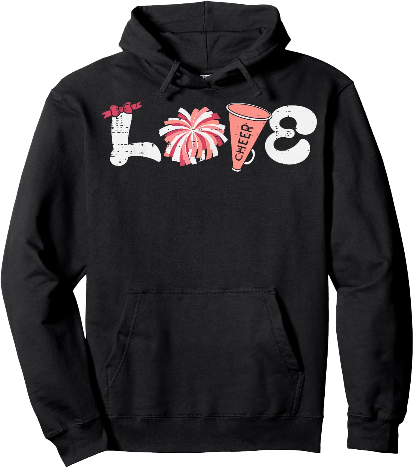 Cheerleader Love Cheerleading Cheer Squad Women Girls Kids Hoodie - Hoodie | Black