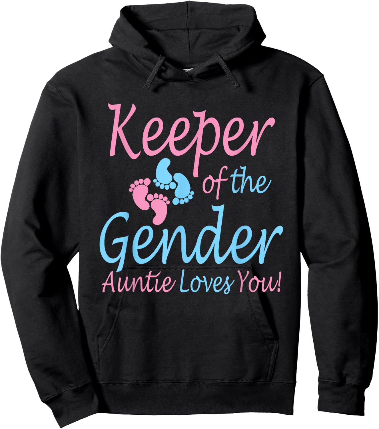 Keeper of the Gender Auntie - Gender Reveal Party Idea Hoodie - Hoodie | Black