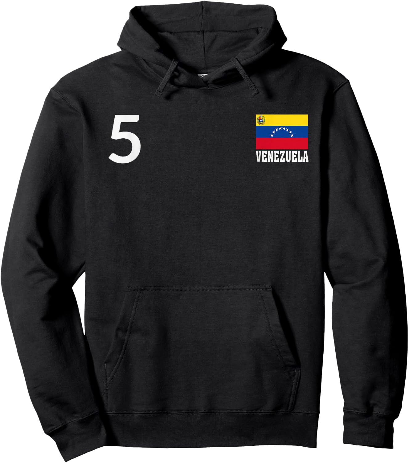 Venezuela Number 5 National Flag Country Heritage Hoodie - Hoodie | Black