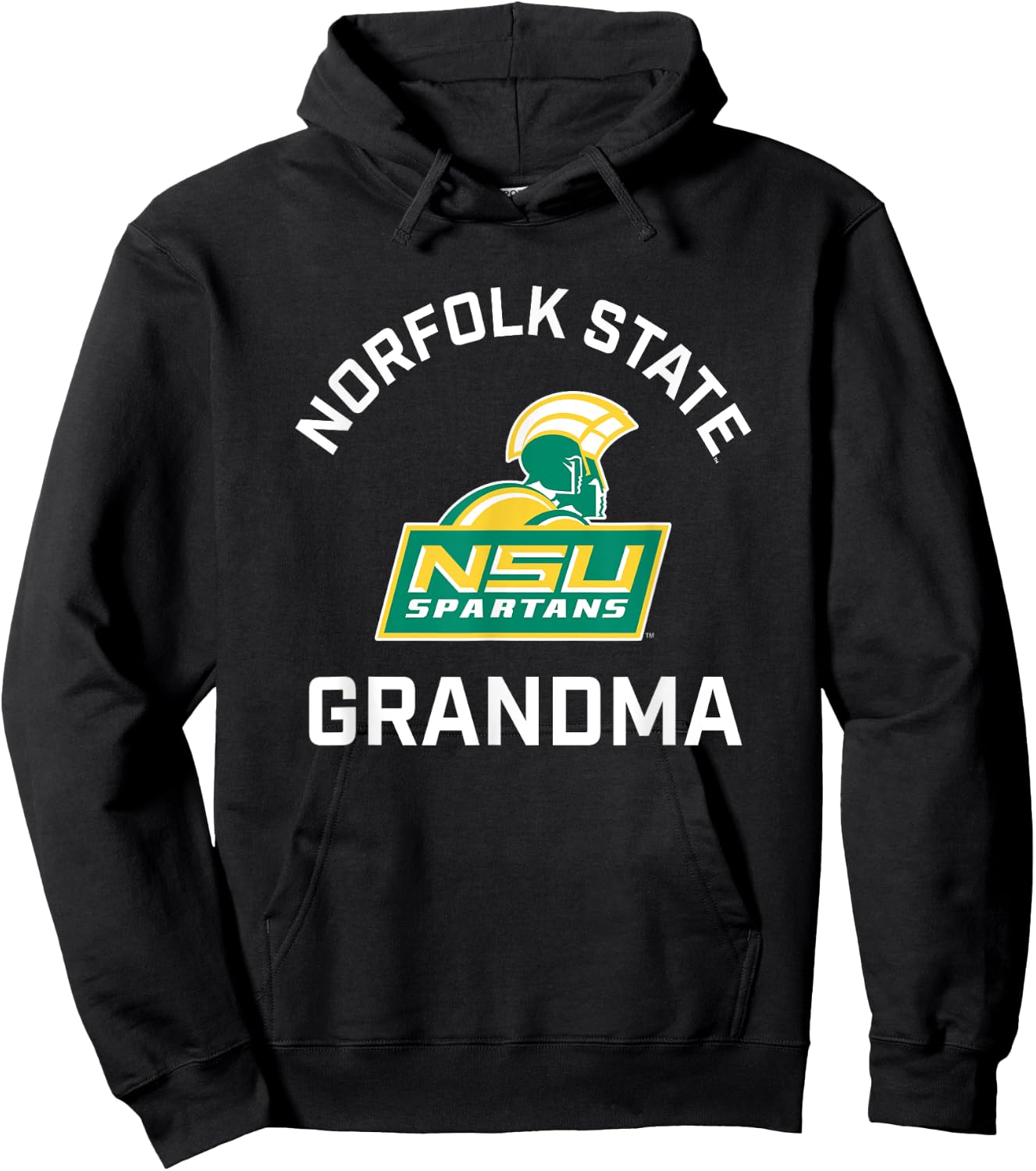 Norfolk State University Spartans Arched Grandma Hoodie - Hoodie | Black