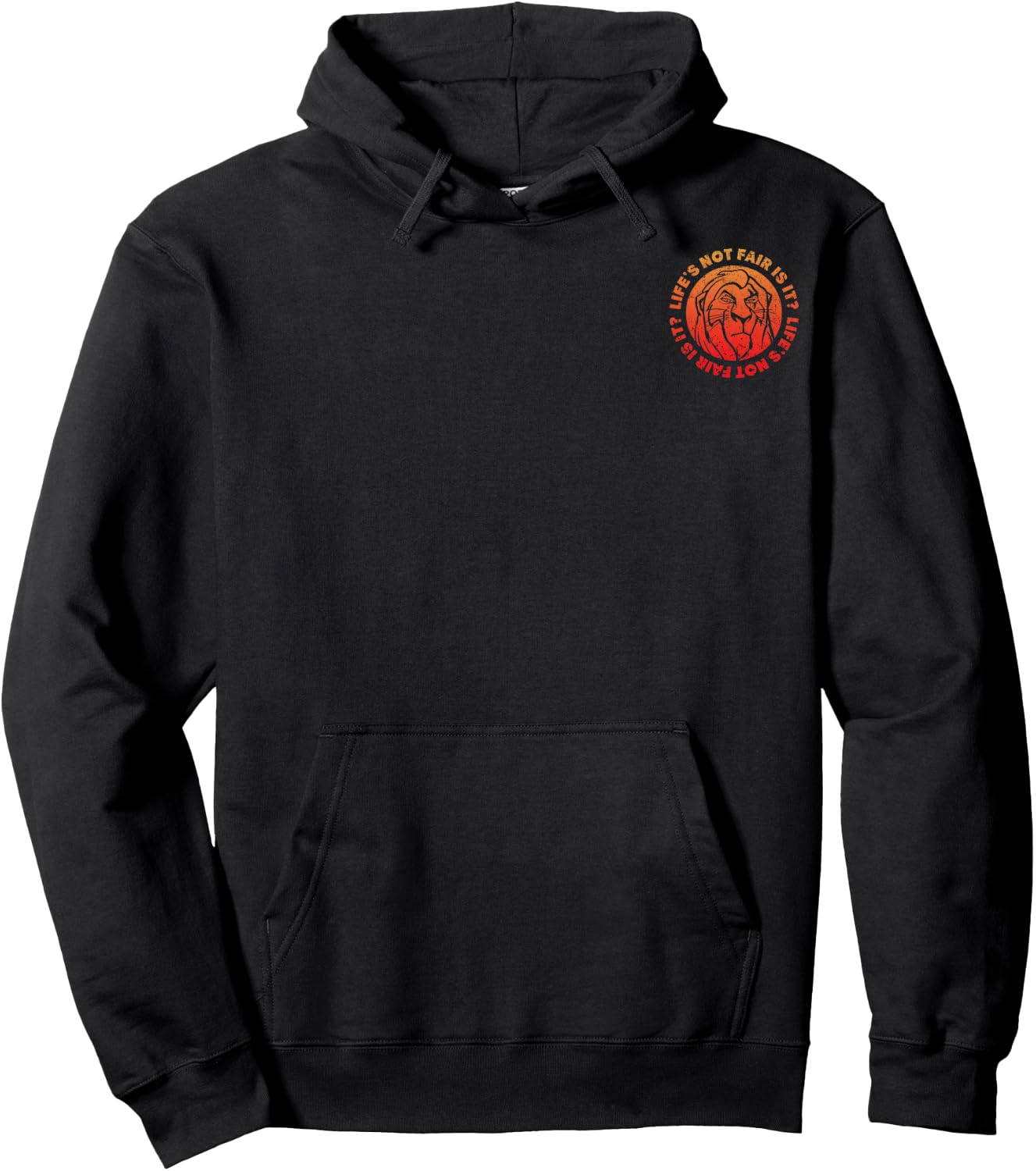 Disney Villains Scar Life's Not Fair Is It Vintage Pocket Hoodie - Hoodie | Black