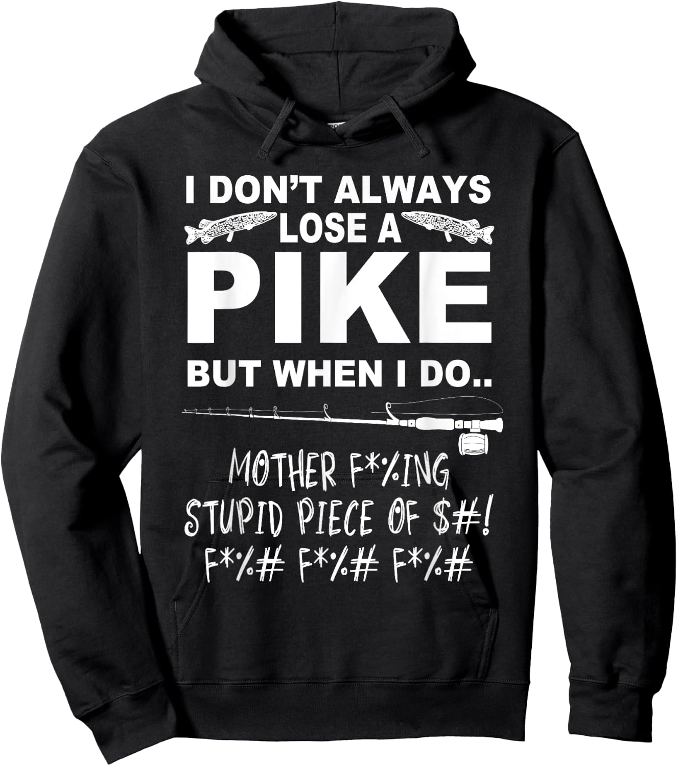 Pike Fishing - Youth Black Small Modern Northern Pike Fishing Hoodie - Hoodie | Black