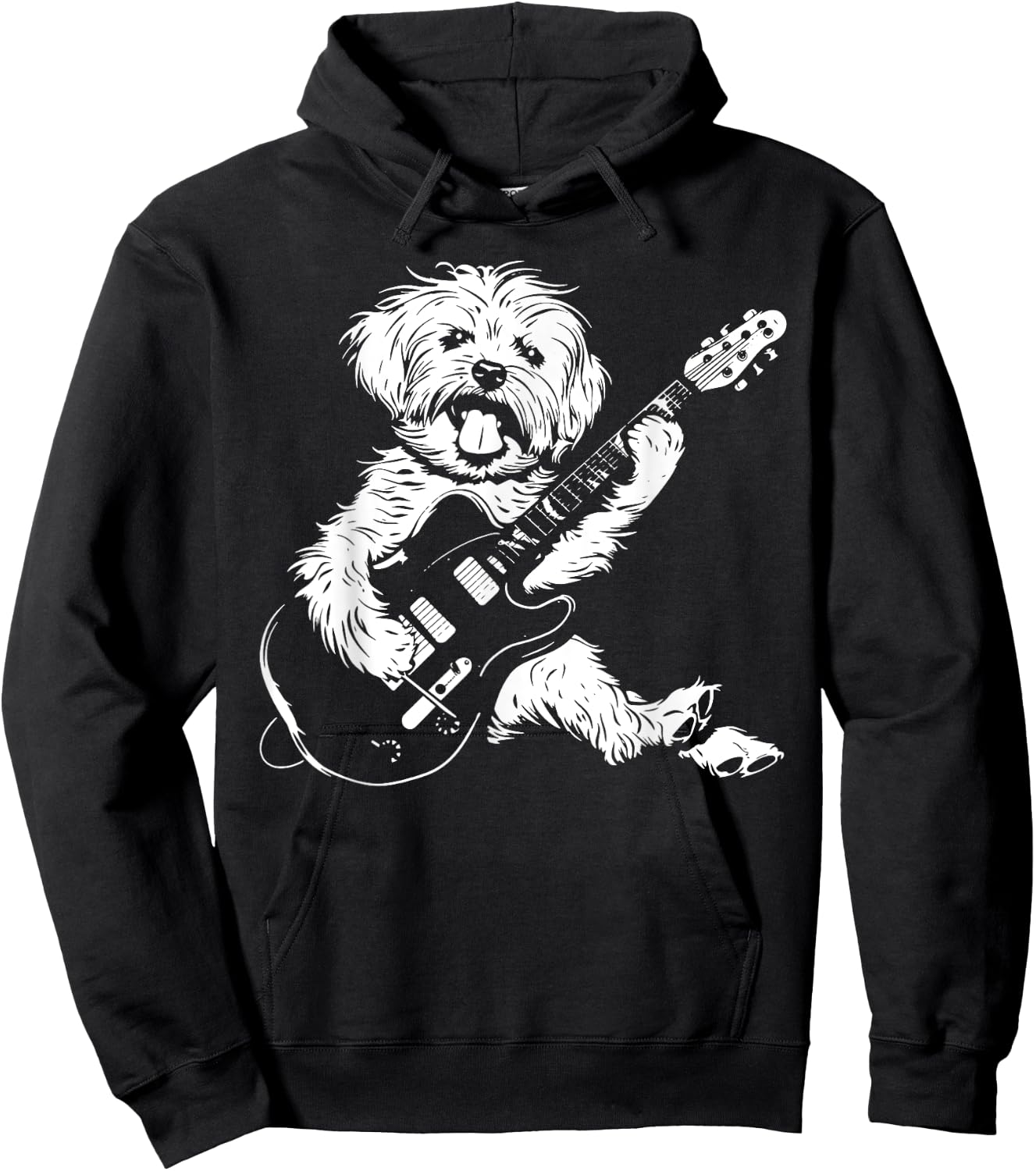 Dog Guitarist Guitar - Maltipoo Dad Mom Hoodie - Hoodie | Black