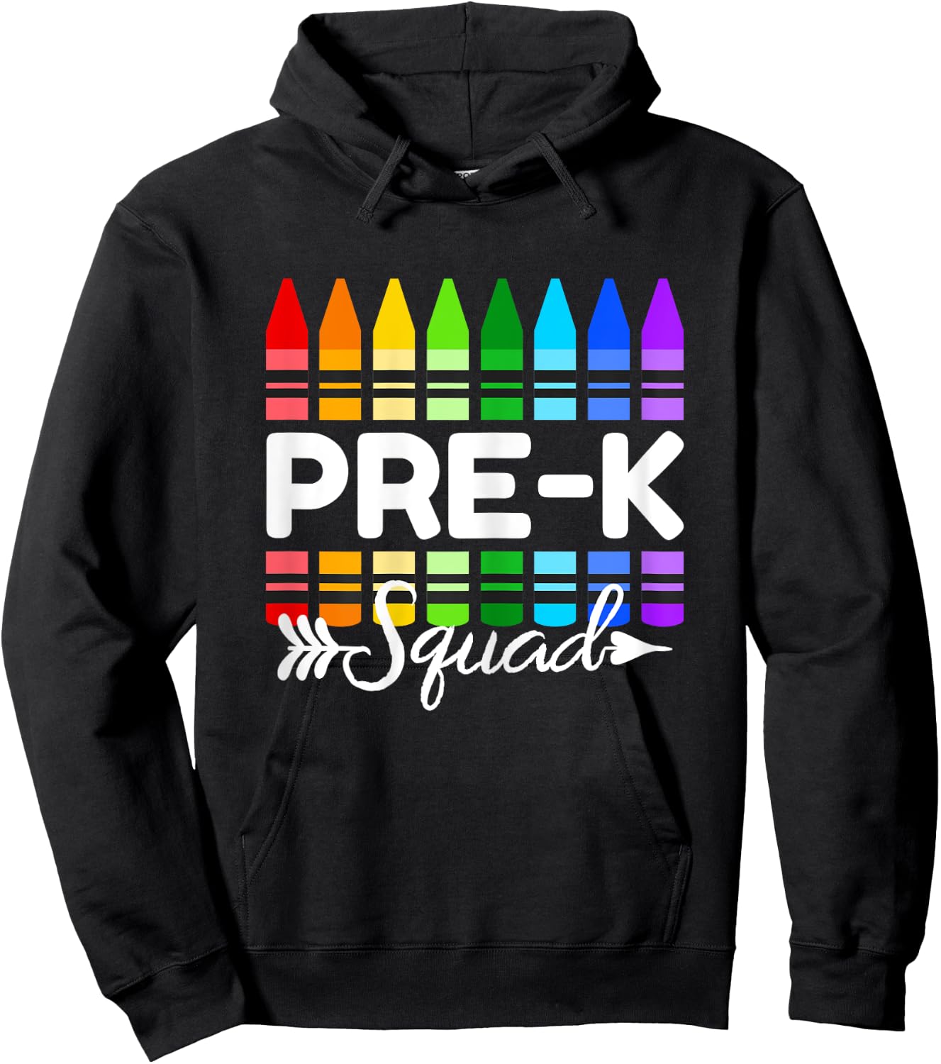 Pre-K Squad Crayon Preschool Teacher Students Hoodie - Hoodie | Black