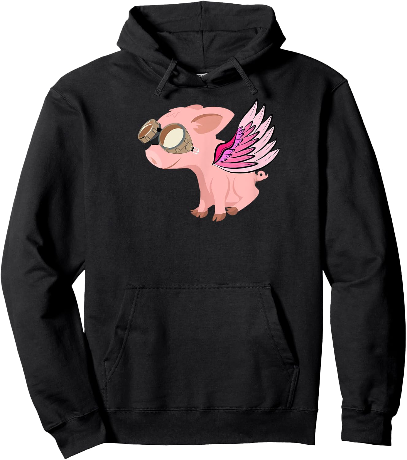 When Pigs Fly, Flying Pig Hoodie - Hoodie | Black