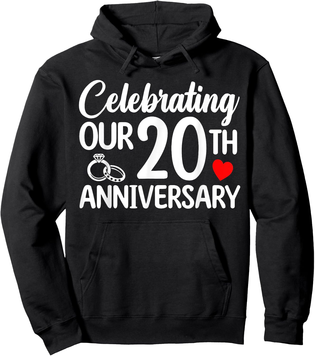 Celebrating Our 20th Wedding Anniversary 20 Year of Marriage Hoodie - Hoodie | Black