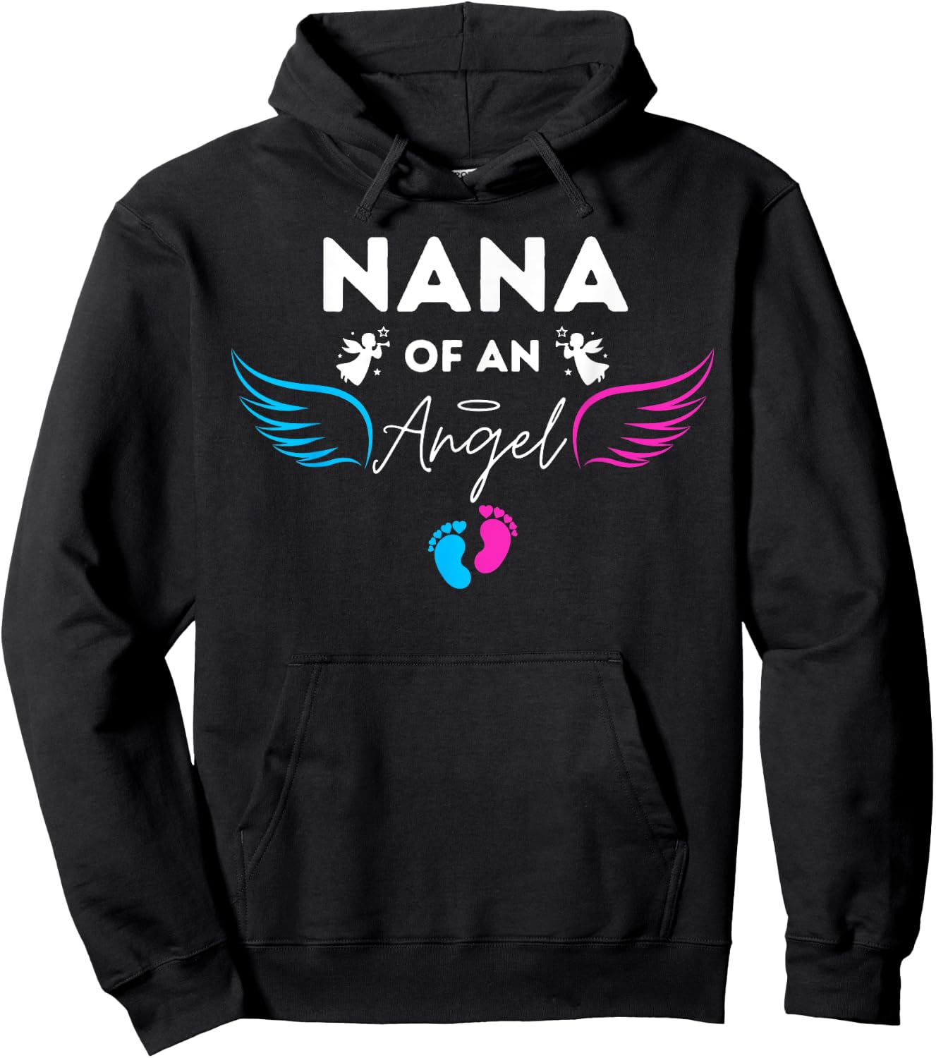 Nana Of An Angel Wings Baby Pregnancy Infant Loss October Hoodie - Hoodie | Black