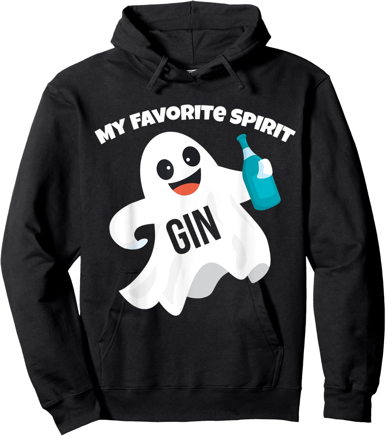 Gin My Favorite Spirit | Funny Halloween Drinking Costume Hoodie - Hoodie | Black