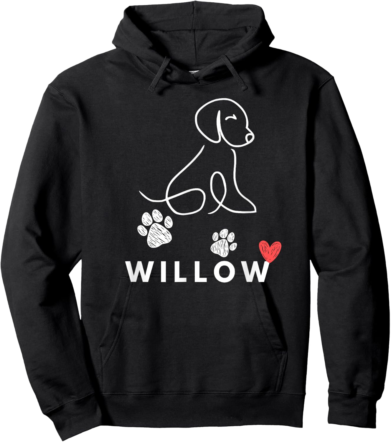 Willow Dog nametag Gift my Puppy Dog named Willow Hoodie - Hoodie | Black