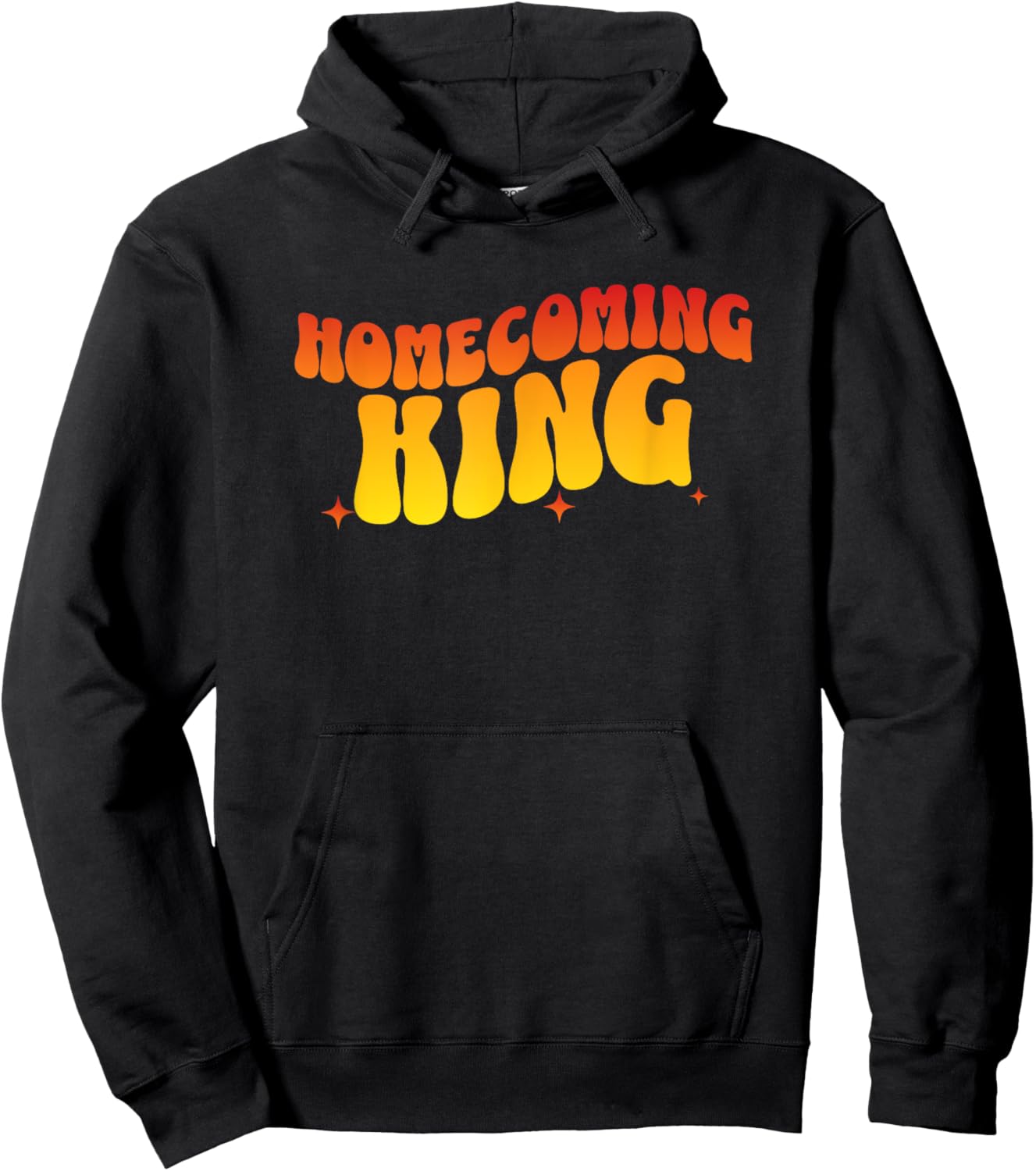 Matching Highschool Homecoming King Retro Wavy Text Hoodie - Hoodie | Black