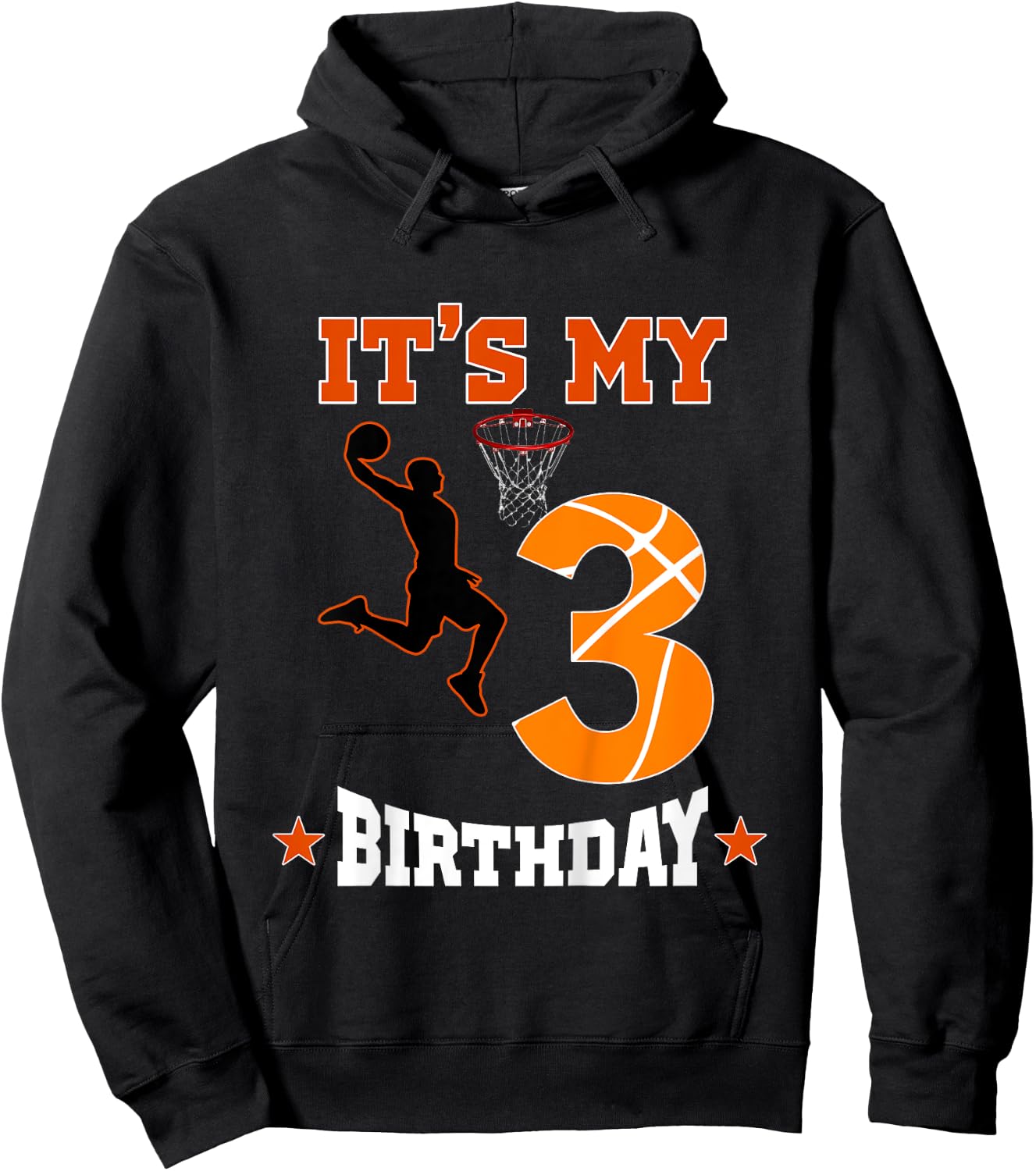 Kids It's My 3rd Birthday Basketball Dunk Boy 3 Years Old Hoodie - Hoodie | Black