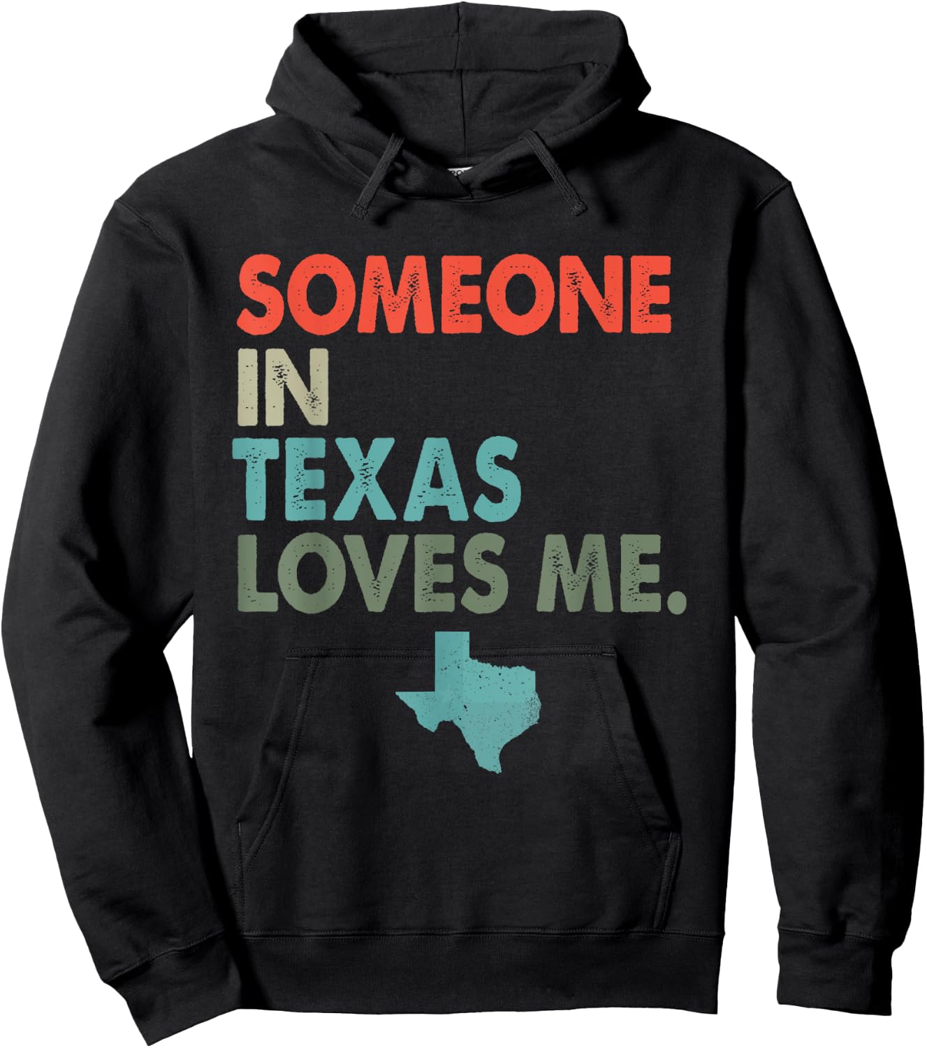 Someone In Texas Loves Me Retro Style US State Hoodie - Hoodie | Black