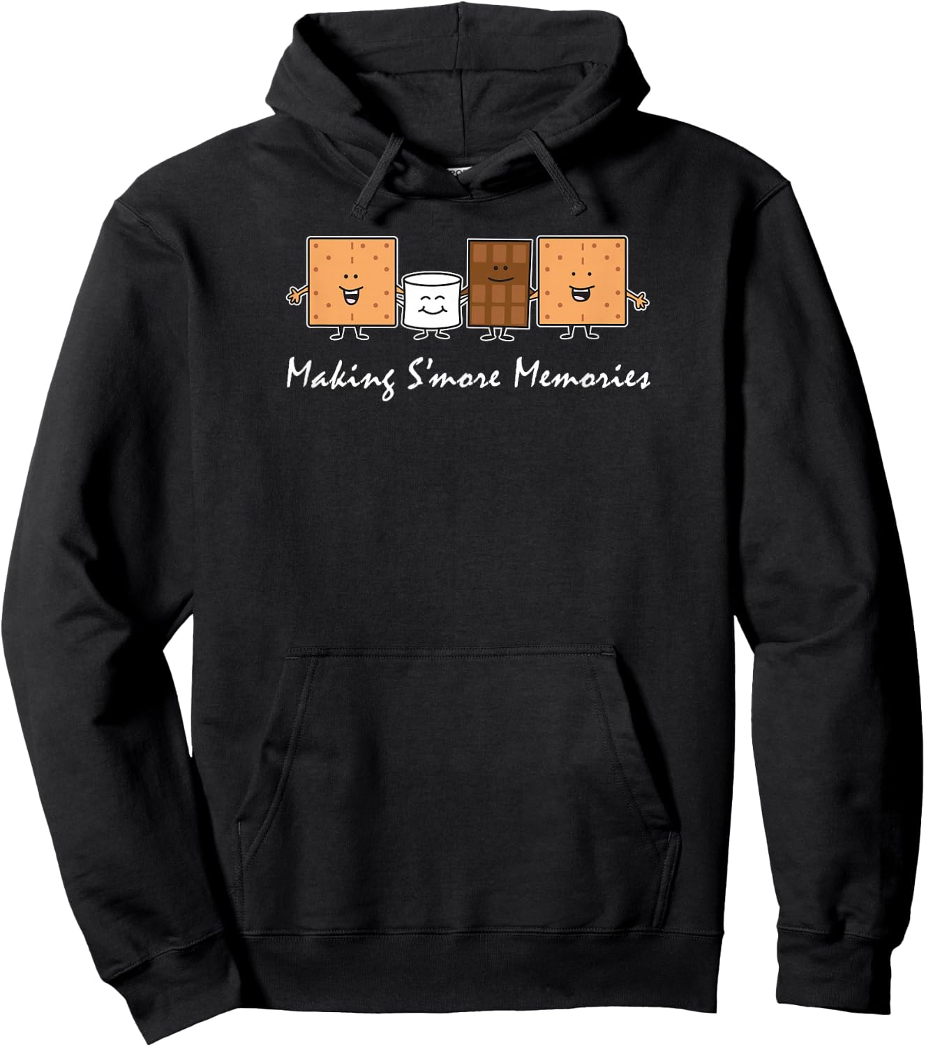 Making Smore Memories Camping Campfire Smores Cartoon Hoodie - Hoodie | Black