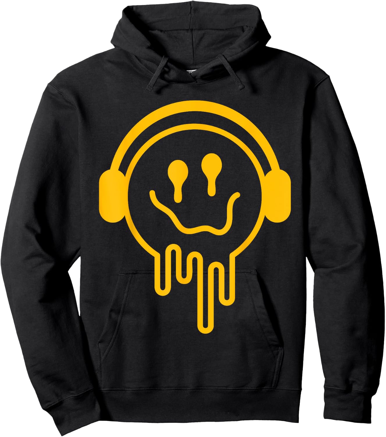 Melting Smile Funny Smiling Melted Dripping Happy Face Cute Hoodie - Hoodie | Black