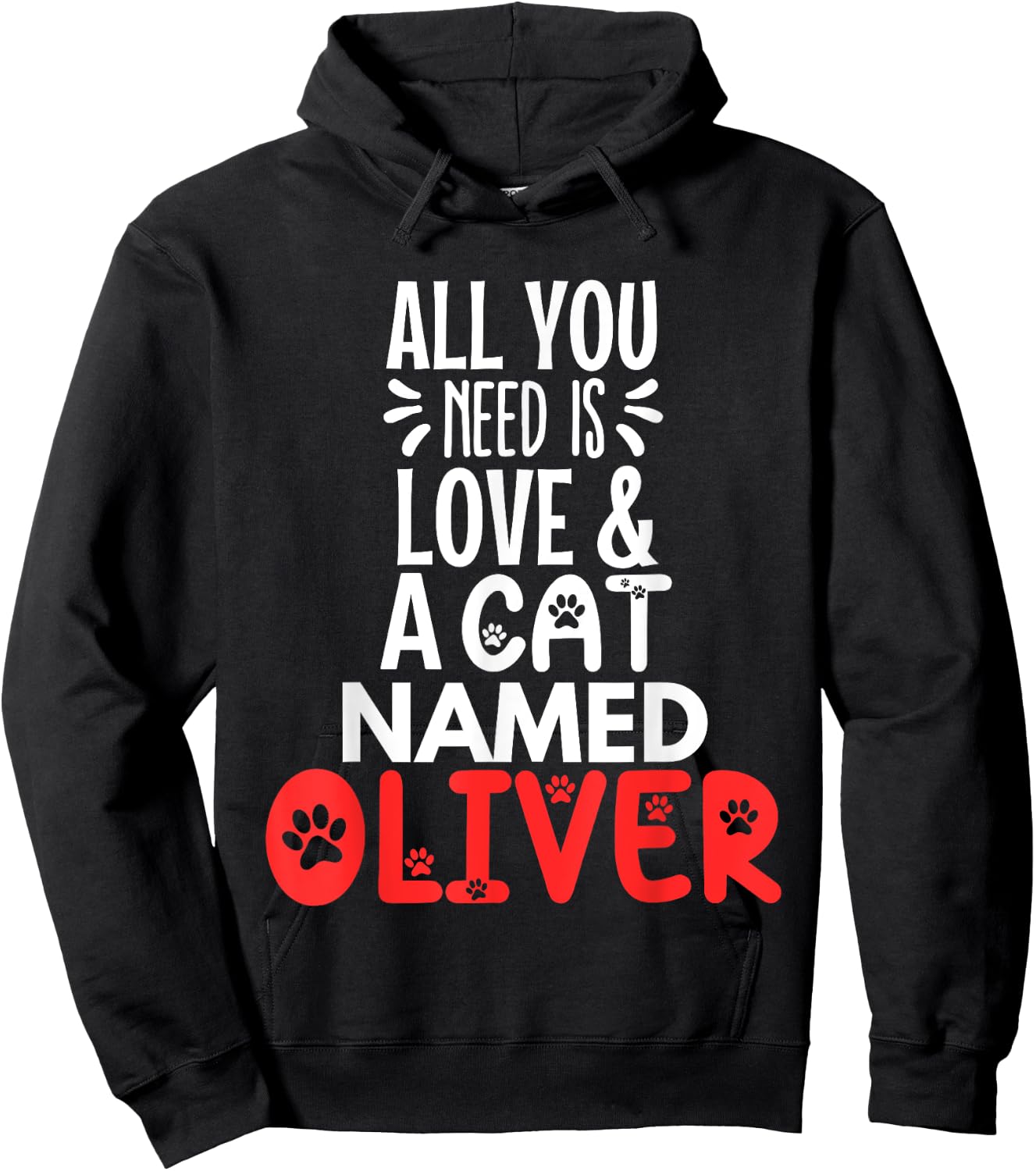 Cat Name Oliver Design - All You Need is Love! Women Kids Hoodie - Hoodie | Black