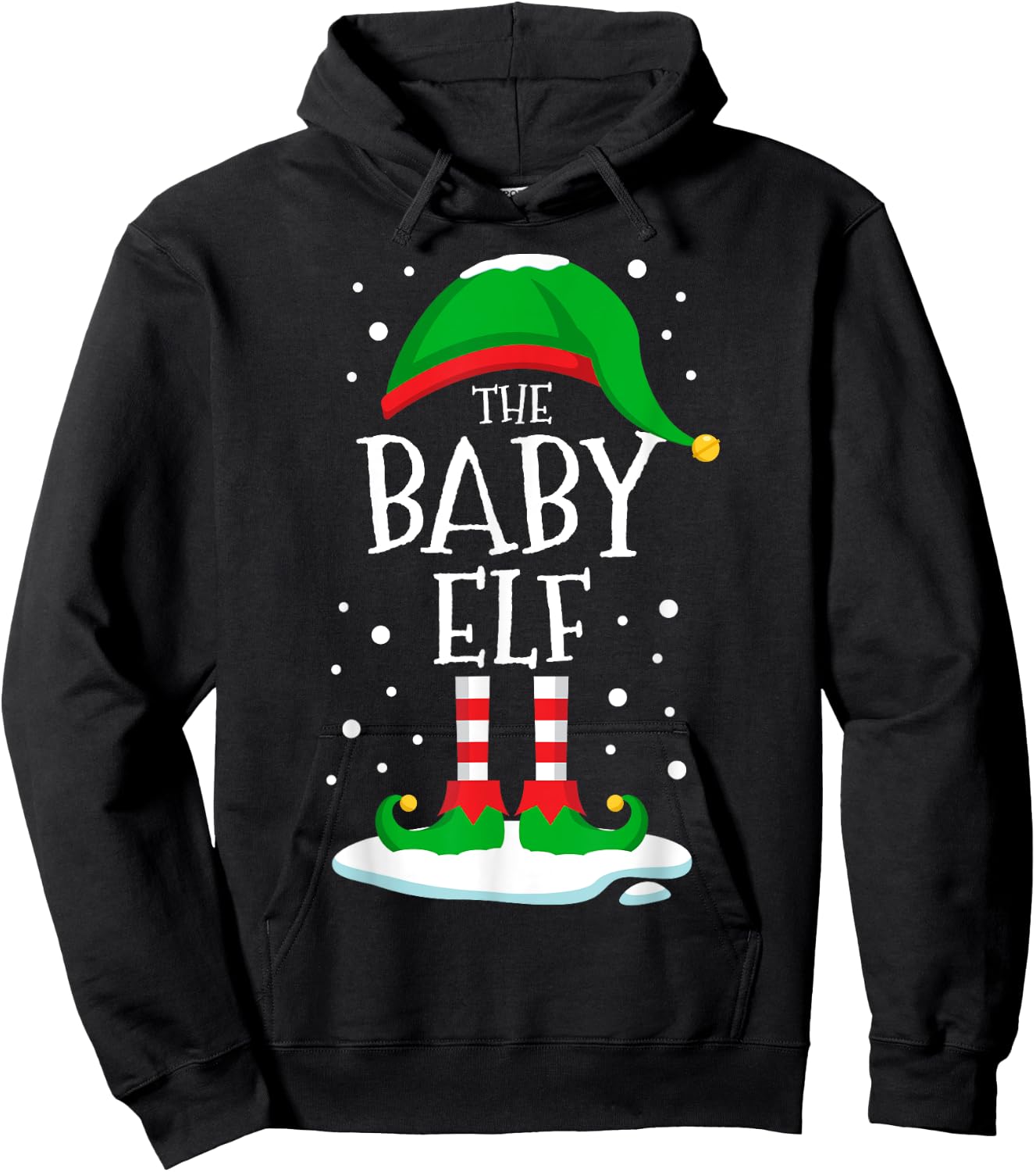 The Baby Elf Christmas Family Matching Xmas Group Funny Hoodie - Hoodie | Black