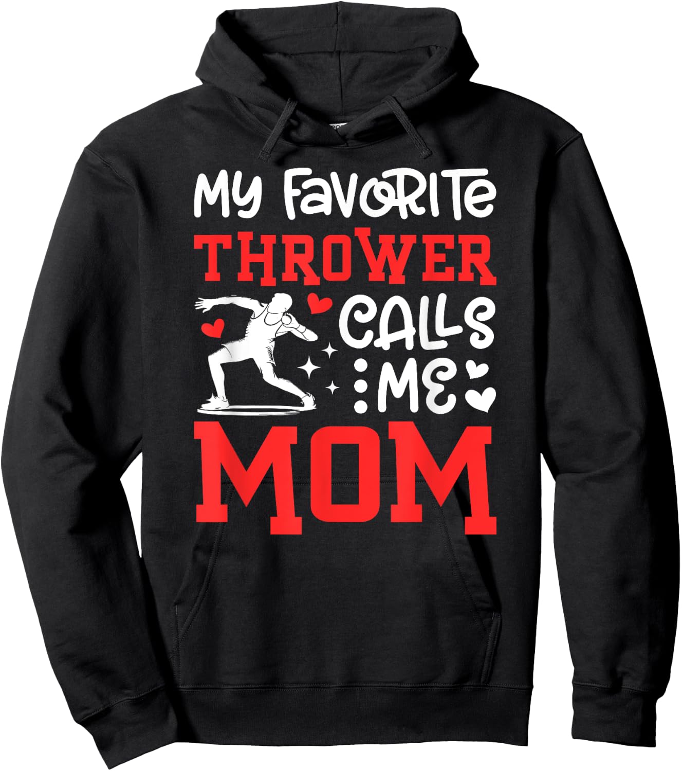 Proud Shot Put Mom Of A Shot Put Thrower Shot Putter Mama Hoodie - Hoodie | Black