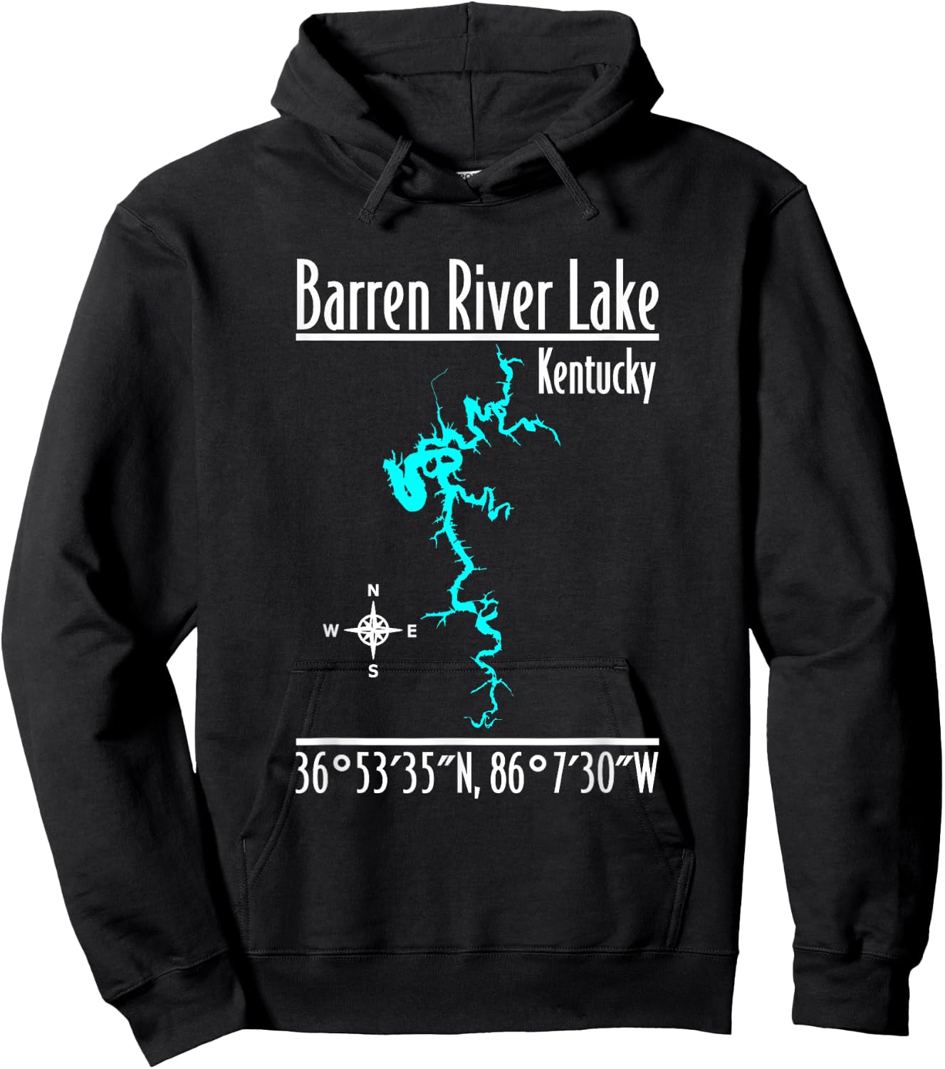 Modern Barren River Lake - Kentucky Hoodie - Hoodie | Black
