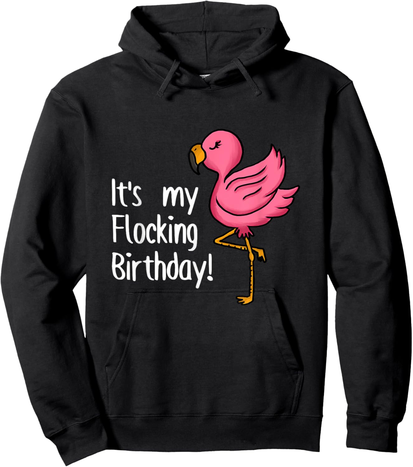 It's My Flocking Birthday Funny Pink Flamingo Lovers Outfit Hoodie - Hoodie | Black
