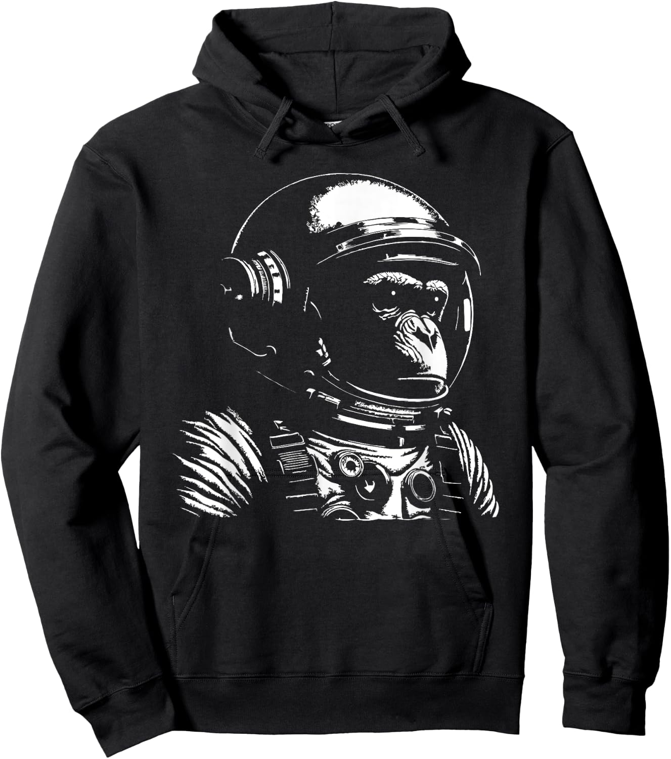 Vintage Space Travel Astronaut Monkey Hoodie - Hoodie | Black
